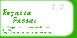 rozalia pacsai business card